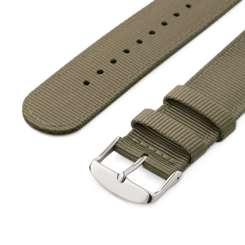 Archer Watch Straps - Cinturini in Nylon Premium a Sgancio Rapido (Kaki, 18mm) - immagine 5