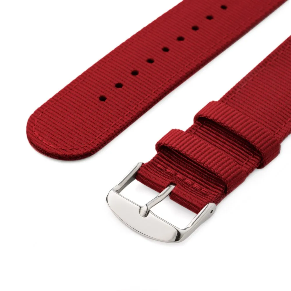 Archer Watch Straps - Cinturini in Nylon Premium a Sgancio Rapido (Rosso, 20mm) - immagine 5