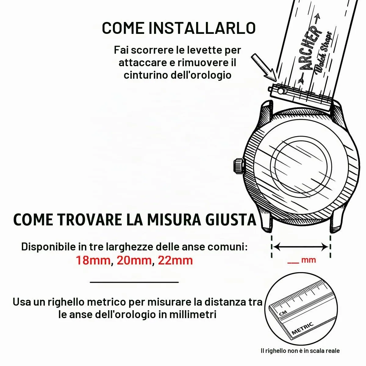 Archer Watch Straps - Cinturini in Nylon Premium a Sgancio Rapido (Verde Oliva, 20mm) - immagine 4