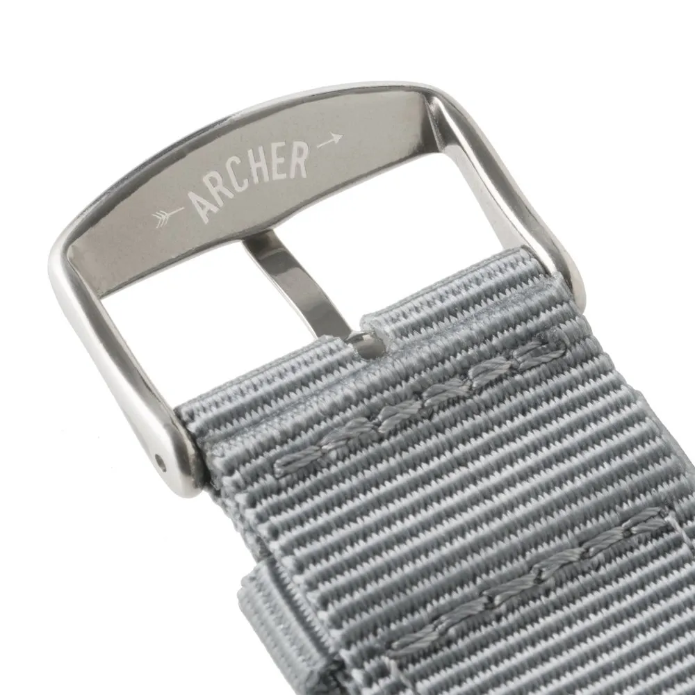 Archer Watch Straps - Cinturini in Nylon Premium a Sgancio Rapido (Grigio, 22mm) - immagine 7