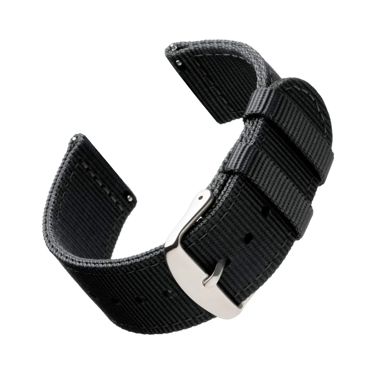 Archer Watch Straps - Cinturini in Nylon Premium a Sgancio Rapido (Nero, 20mm) - immagine 1