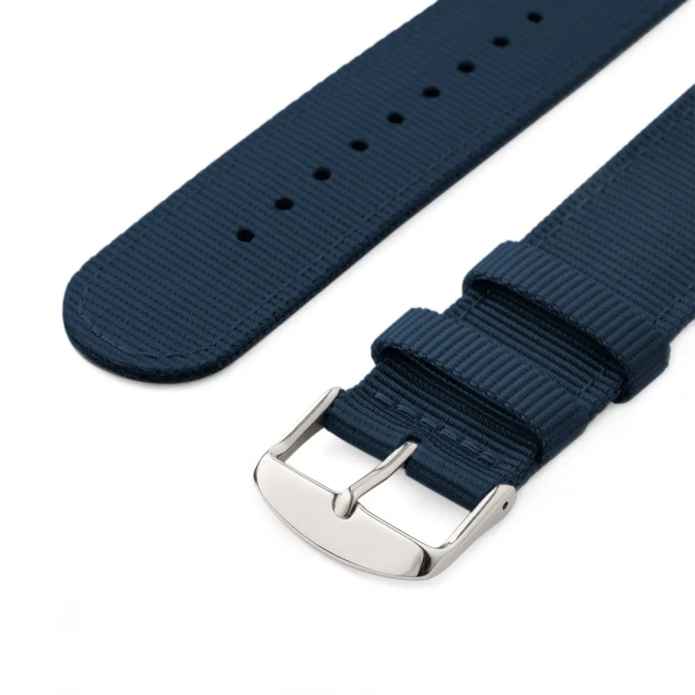 Archer Watch Straps - Cinturini in Nylon Premium a Sgancio Rapido (Blu Navy, 18mm) - immagine 2