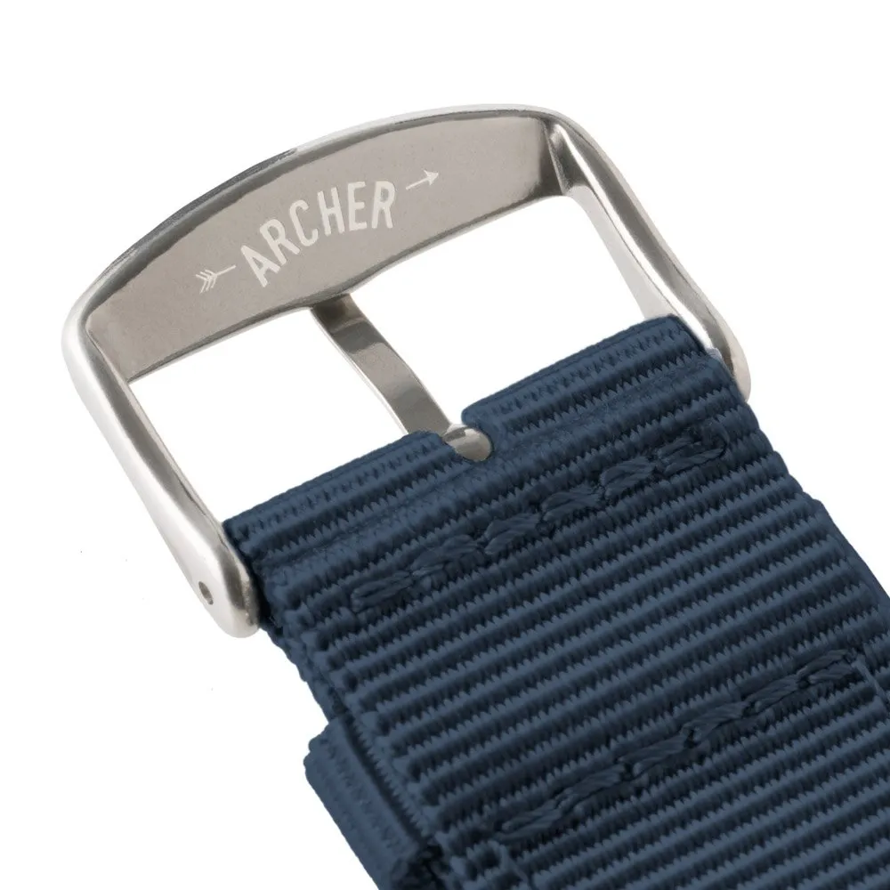 Archer Watch Straps - Cinturini in Nylon Premium a Sgancio Rapido (Blu Navy, 18mm) - immagine 5