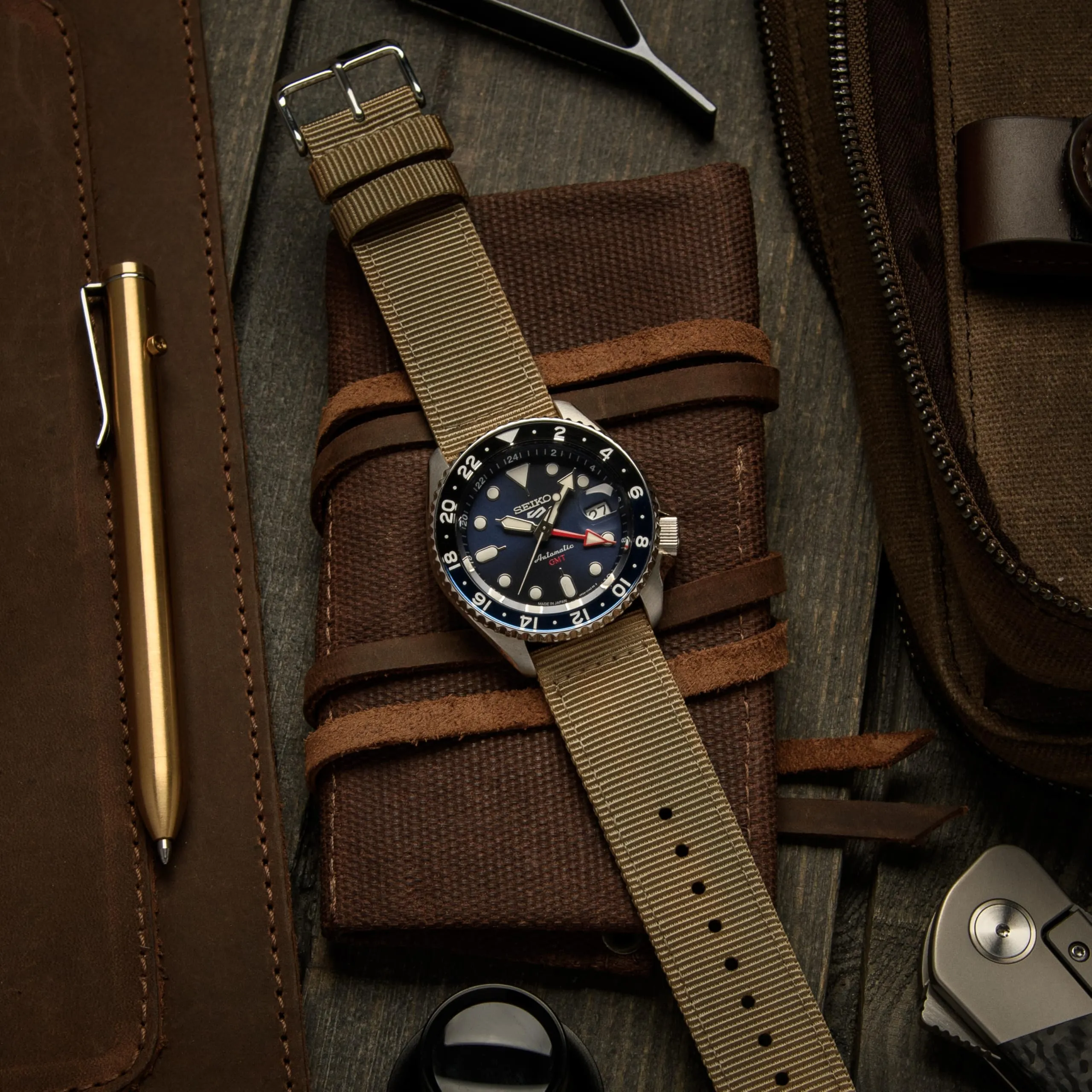 Archer Watch Straps - Cinturini in Nylon Premium a Sgancio Rapido (Kaki, 20mm) - immagine 3