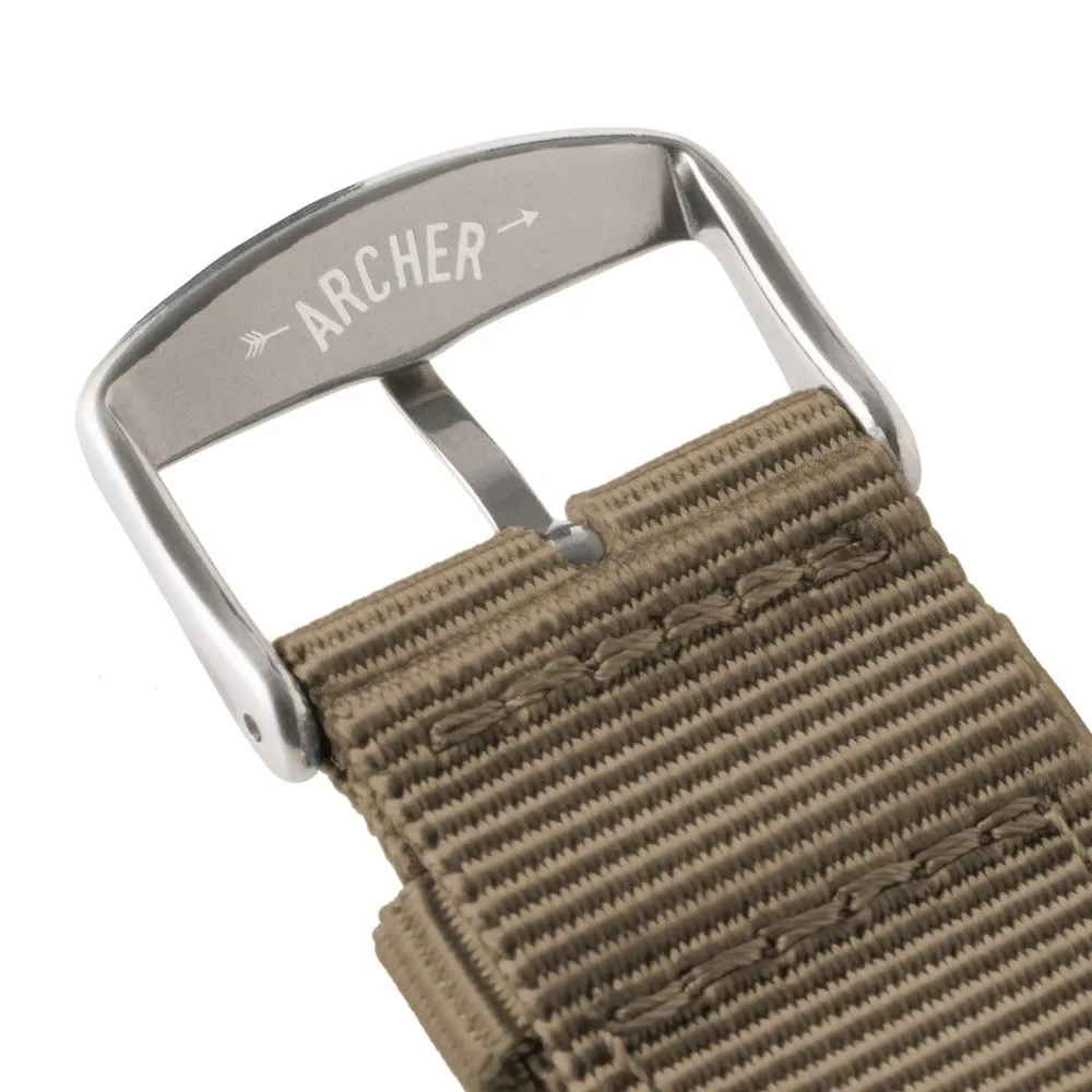 Archer Watch Straps - Cinturini in Nylon Premium a Sgancio Rapido (Kaki, 20mm) - immagine 7