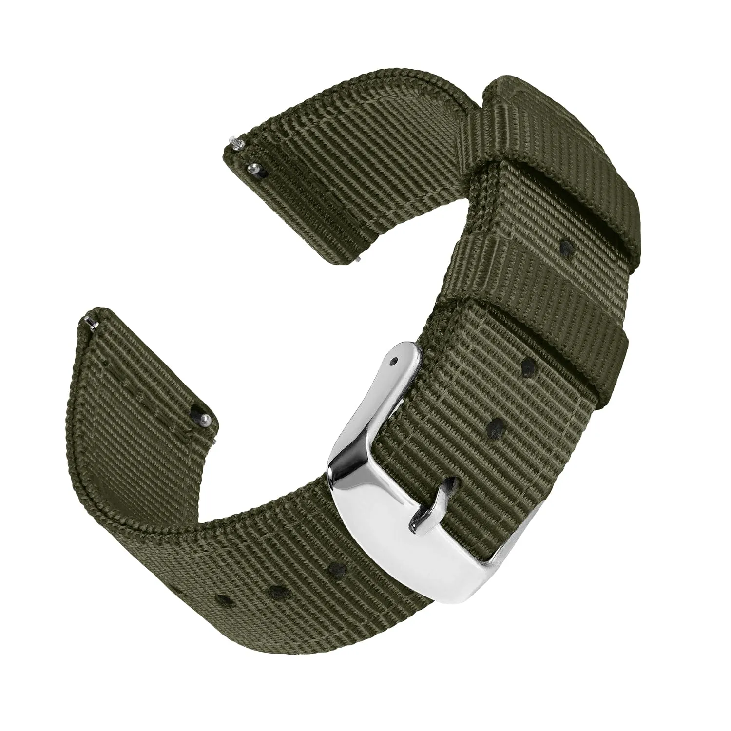Archer Watch Straps - Cinturini in Nylon Premium a Sgancio Rapido (Verde Oliva, 18mm) - immagine 1