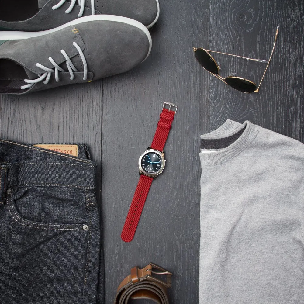 Archer Watch Straps - Cinturini in Nylon Premium a Sgancio Rapido (Rosso, 22mm) - immagine 2