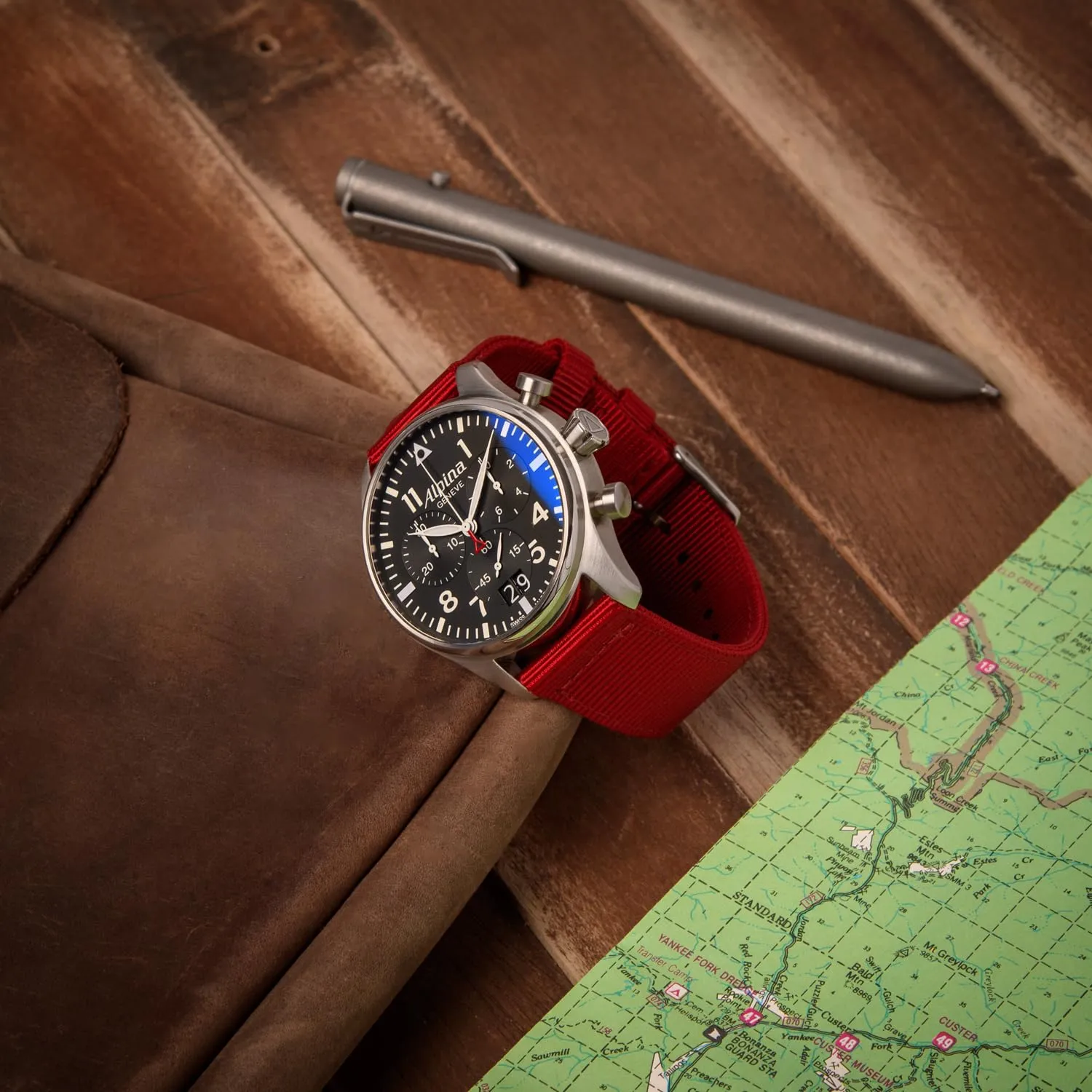 Archer Watch Straps - Cinturini in Nylon Premium a Sgancio Rapido (Rosso, 22mm) - immagine 3