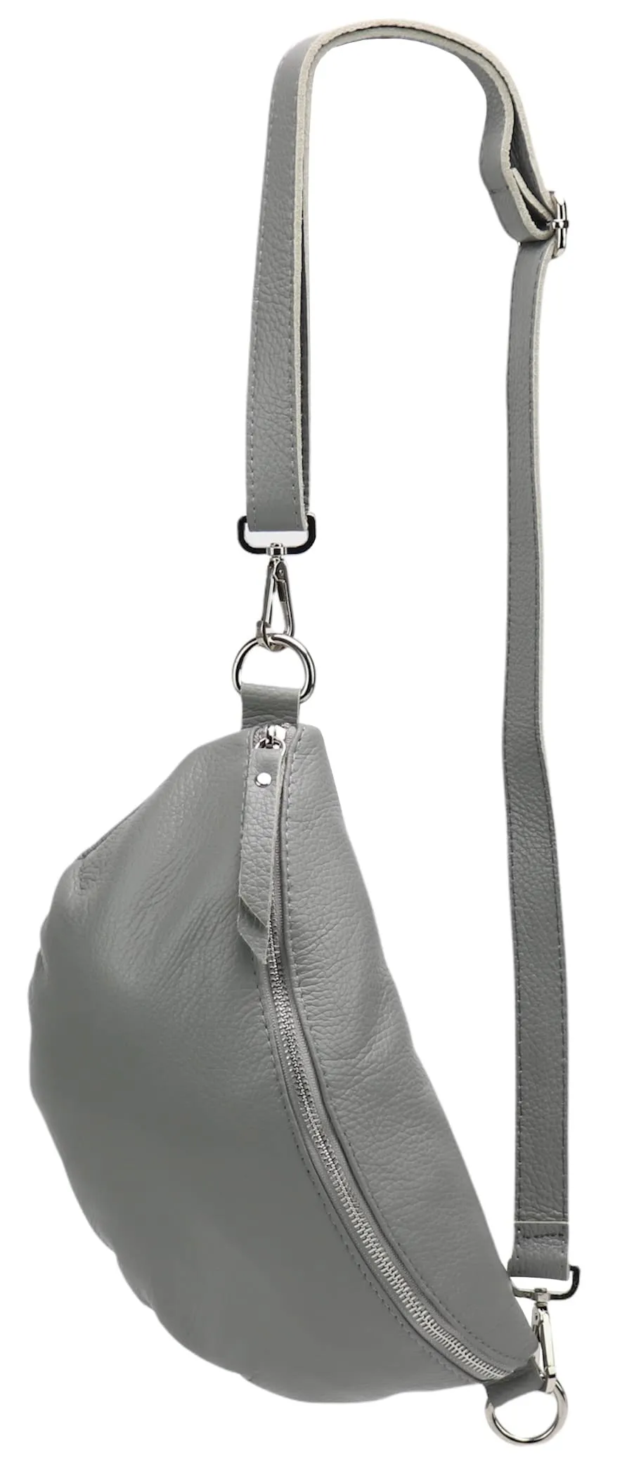 SH Leder Lala G399 Marsupio in Vera Pelle, Grigio Finestra, L, 30 x 18 cm - immagine 1