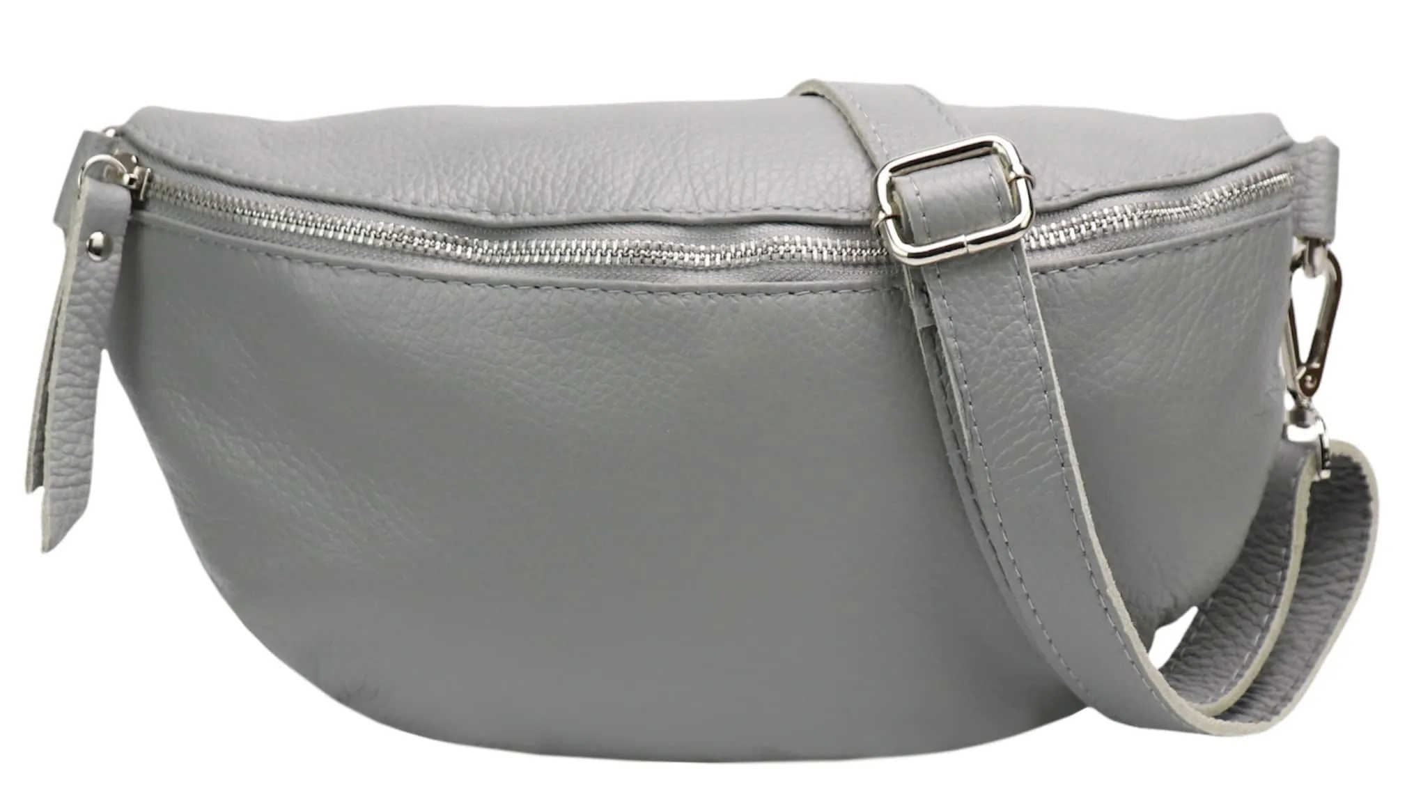 SH Leder Lala G399 Marsupio in Vera Pelle, Grigio Finestra, L, 30 x 18 cm - immagine 2