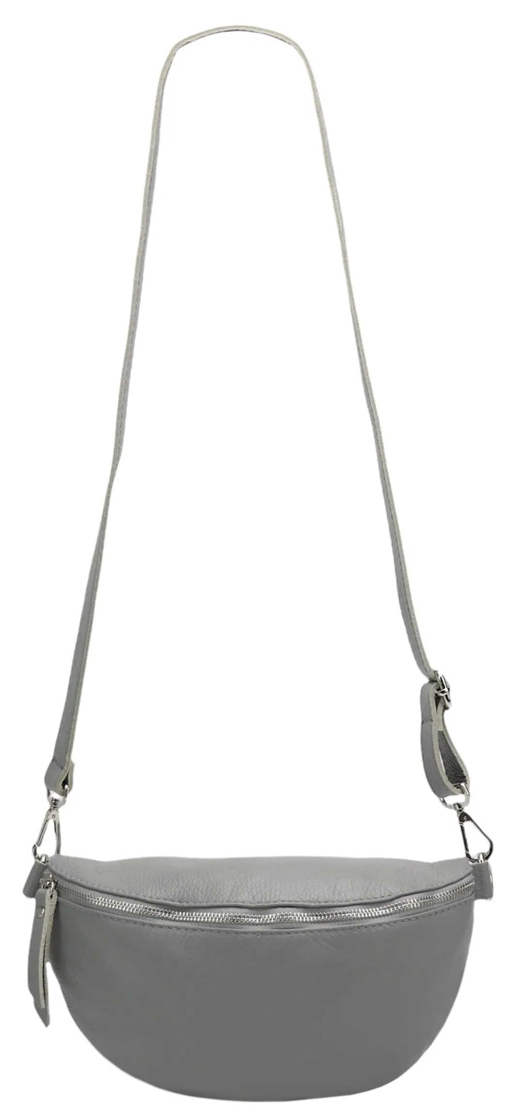 SH Leder Lala G399 Marsupio in Vera Pelle, Grigio Finestra, L, 30 x 18 cm - immagine 3
