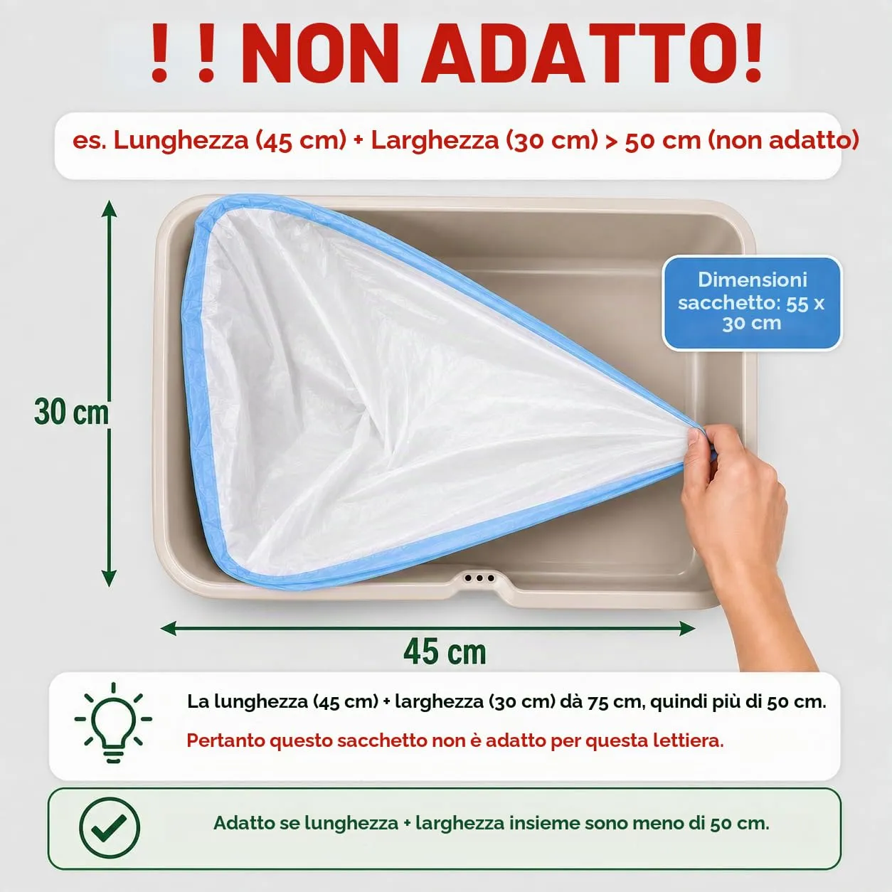 RMAN Sacchetti Lettiera Gatto per Lettiera Autopulente, 550 x 300 mm, 90 unità - immagine 2