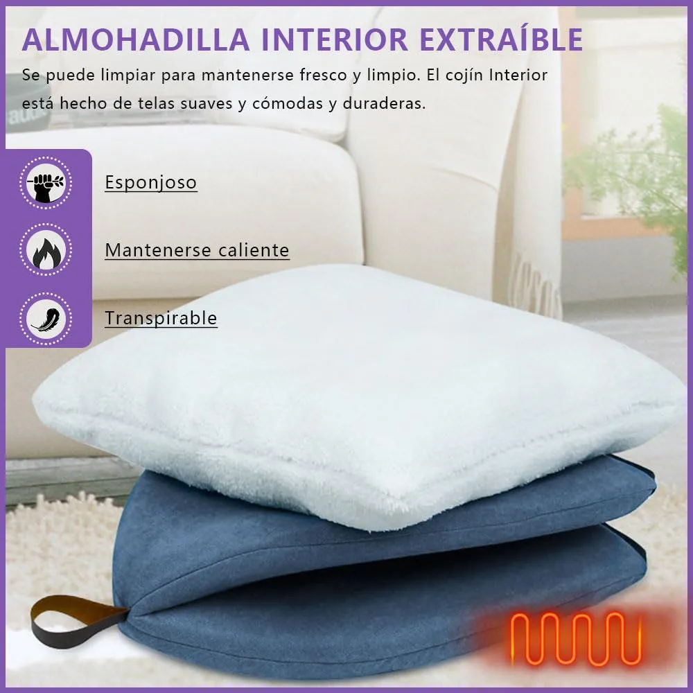 Voarge Letti per gatti morbidi e caldi, in pile morbide, con cuscino interno rimovibile e lavabile, blu, large - immagine 3