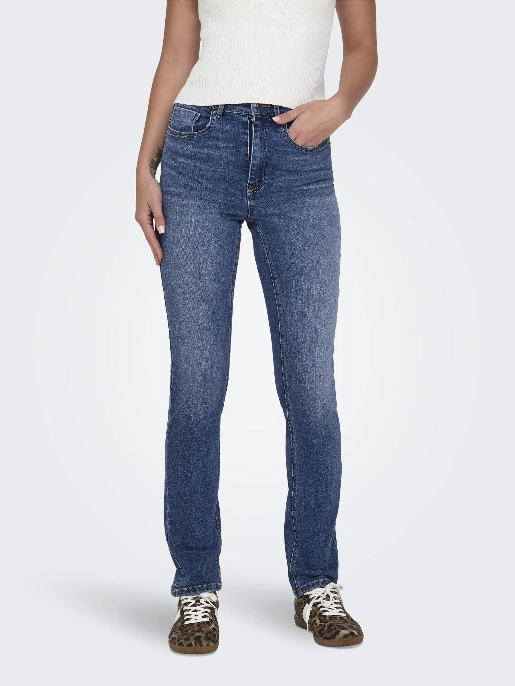 ONLY ONLWILLOW HW Slim DNM GUA654, Denim Blu Scuro, 28W x 30L - immagine 2
