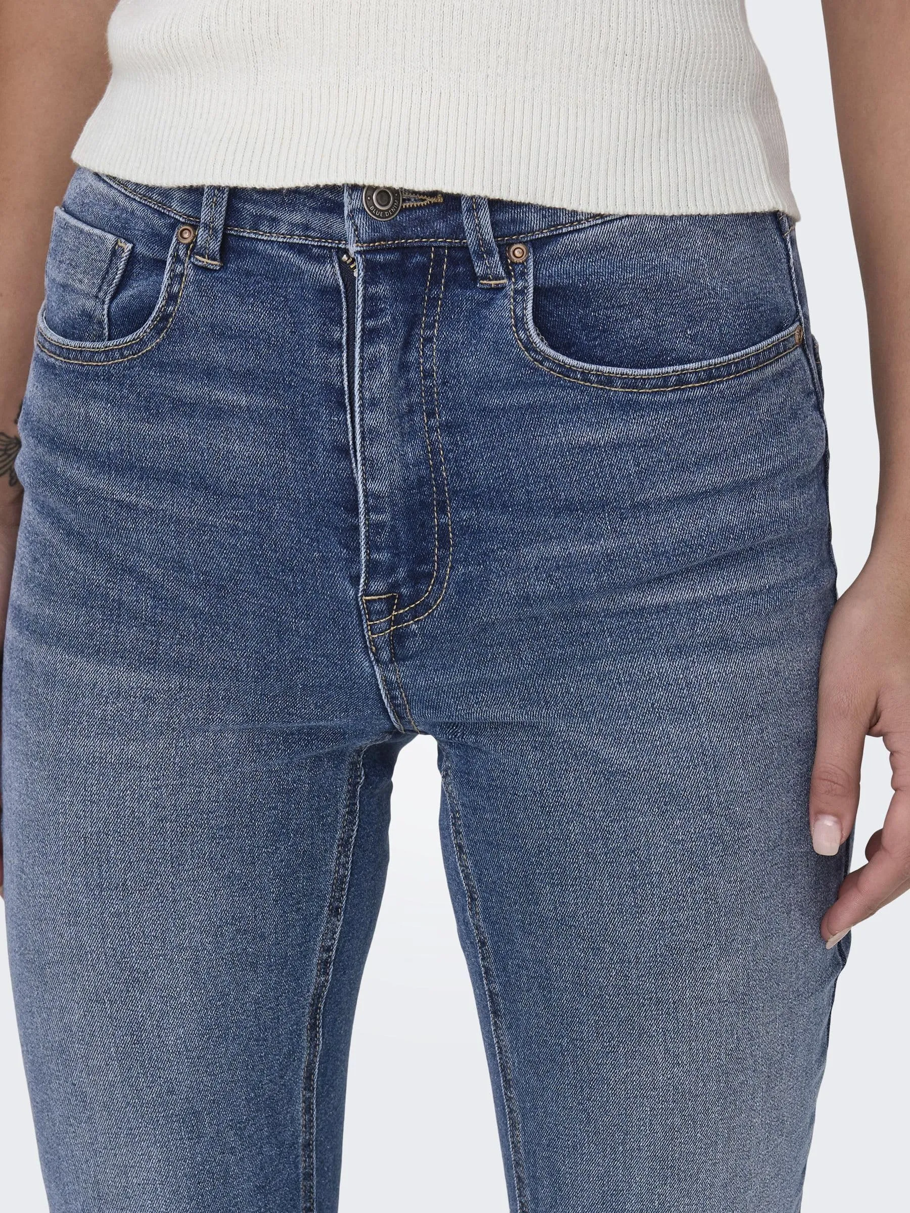ONLY Onlwillow HW Slim DNM Gua654 Jeans, Denim Blu Scuro, 28W x 32L Donna - immagine 3