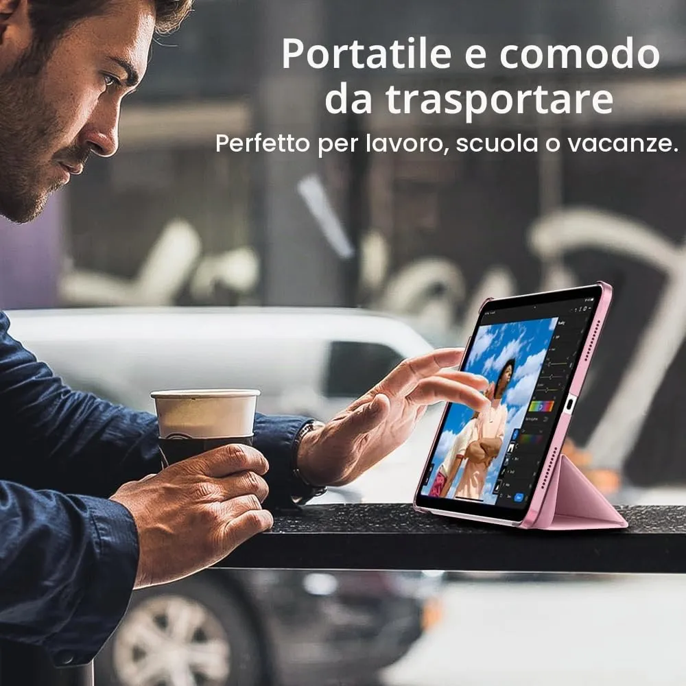 TiMOVO Cover per iPad Air 11" M4/M3/M2, Air 5a/4a Gen 10,9", Fiore Rosa - immagine 7