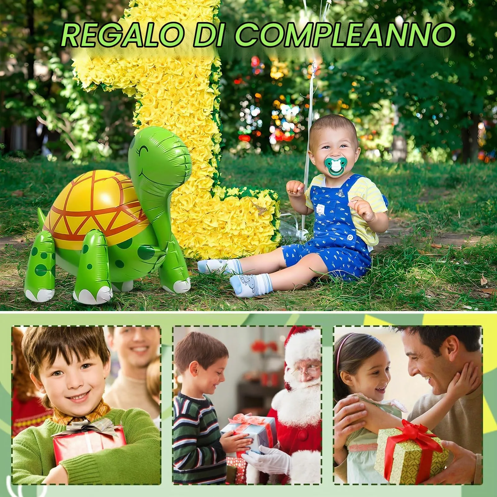 Huahuanghui Palloncino Tartaruga in Alluminio 3D XXL - immagine 5