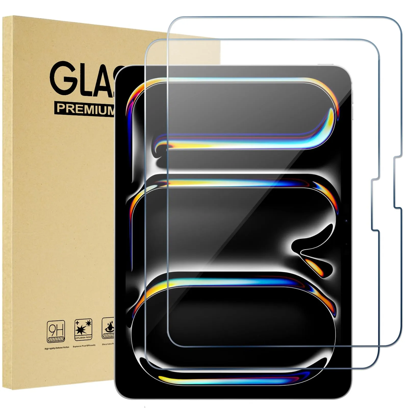 ProCase Pellicola iPad Pro 13 Pollici M5 2025/M4 2024, Vetro Temperato per iPad Pro 13", Durezza 9H, Ultra Trasparente -2 Pezzi - immagine 1