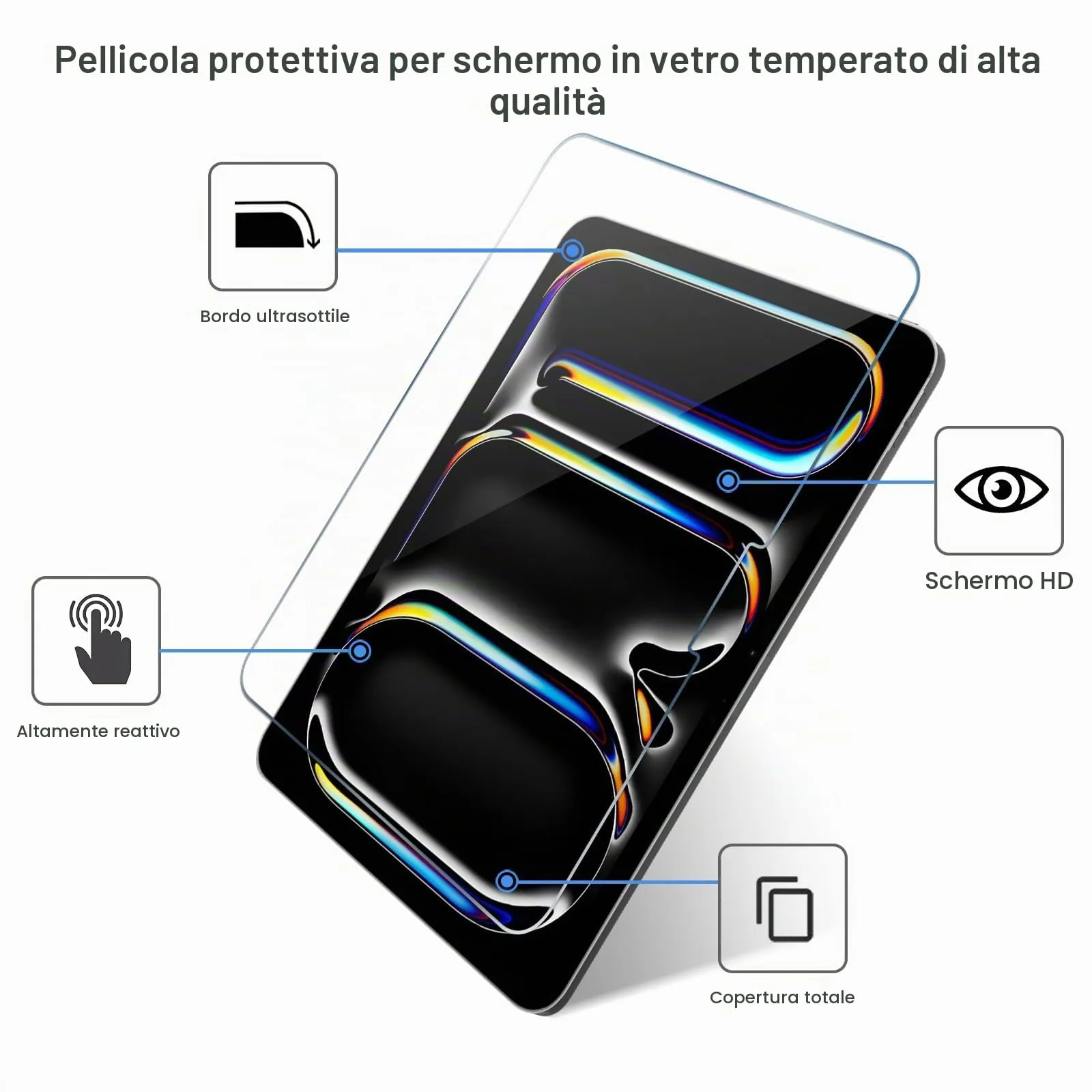 ProCase Pellicola iPad Pro 13 Pollici M5 2025/M4 2024, Vetro Temperato per iPad Pro 13", Durezza 9H, Ultra Trasparente -2 Pezzi - immagine 3