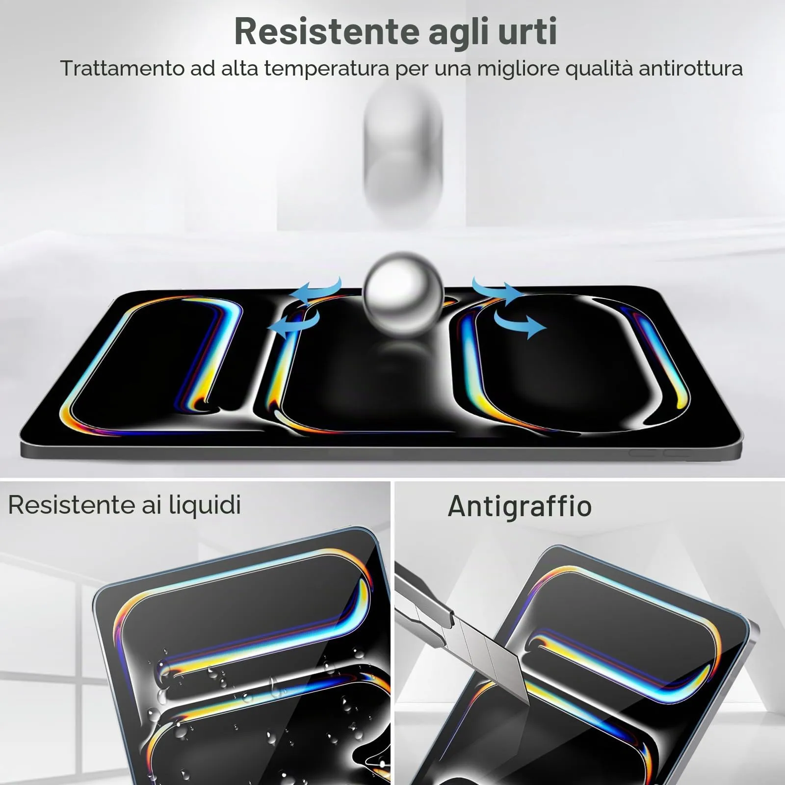 ProCase Pellicola iPad Pro 13 Pollici M5 2025/M4 2024, Vetro Temperato per iPad Pro 13", Durezza 9H, Ultra Trasparente -2 Pezzi - immagine 6