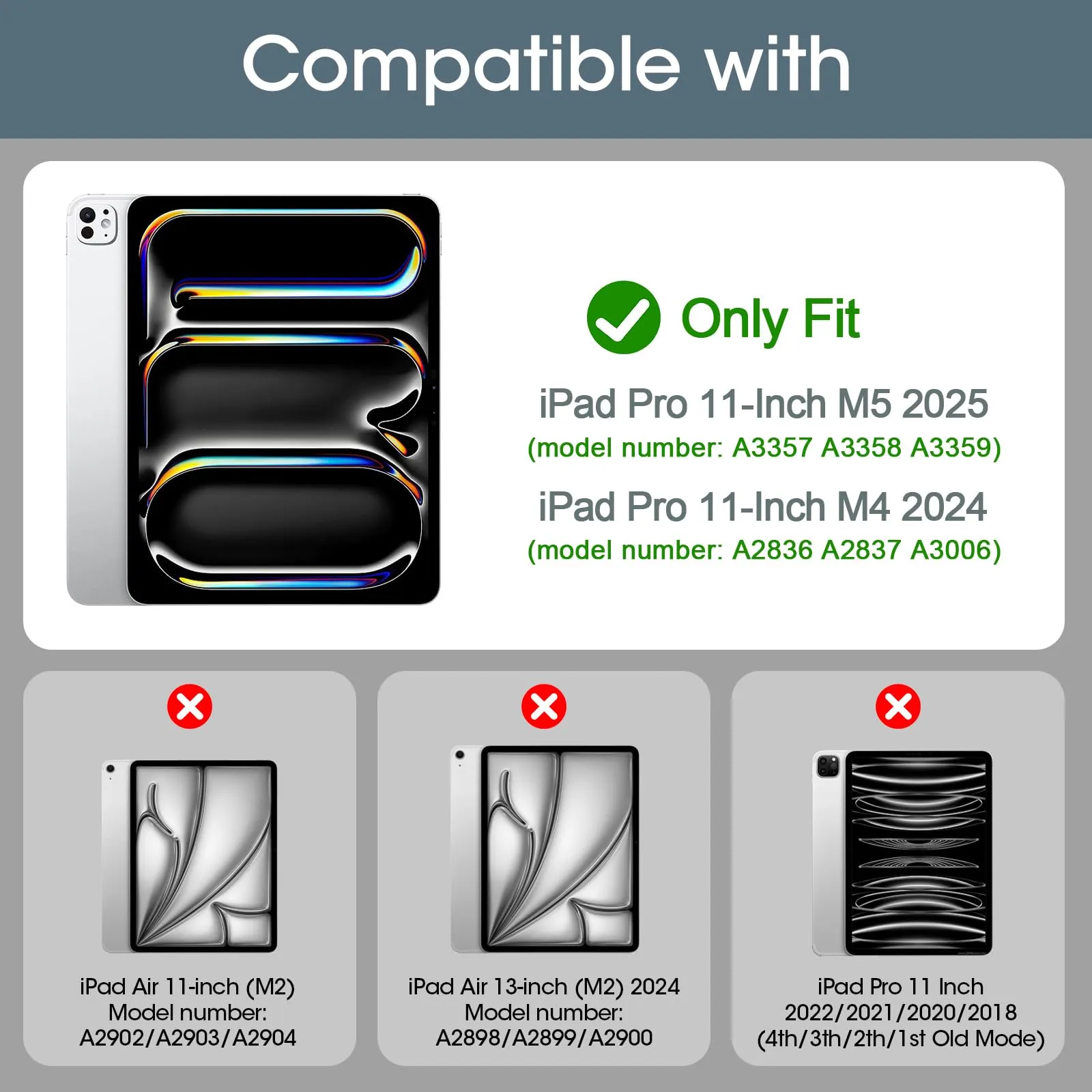 ProCase Vetro Temperato per iPad Pro 11" M5 2025/M4 2024 [A2836 A2837 A3006], 2 Pezzi - immagine 2