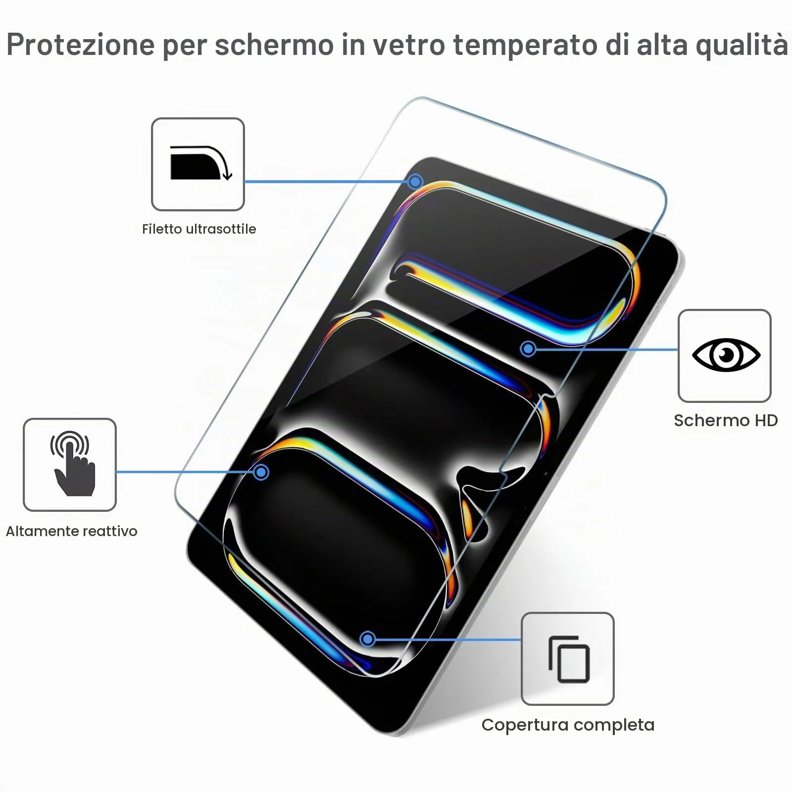 ProCase Vetro Temperato per iPad Pro 11" M5 2025/M4 2024 [A2836 A2837 A3006], 2 Pezzi - immagine 3