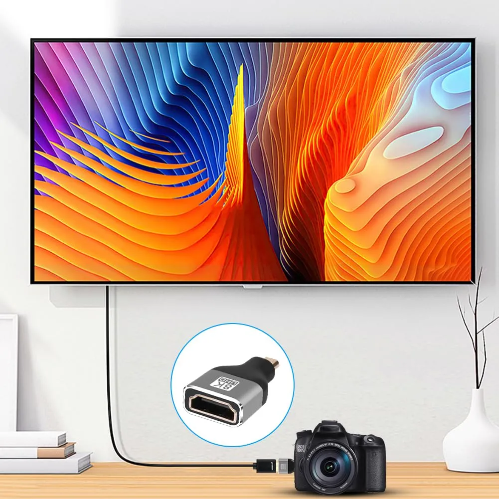 AXFEE 2 Adattatori da Micro a HDMI 8K a 60Hz, Accoppiatore HDMI per 8K/4K - immagine 6