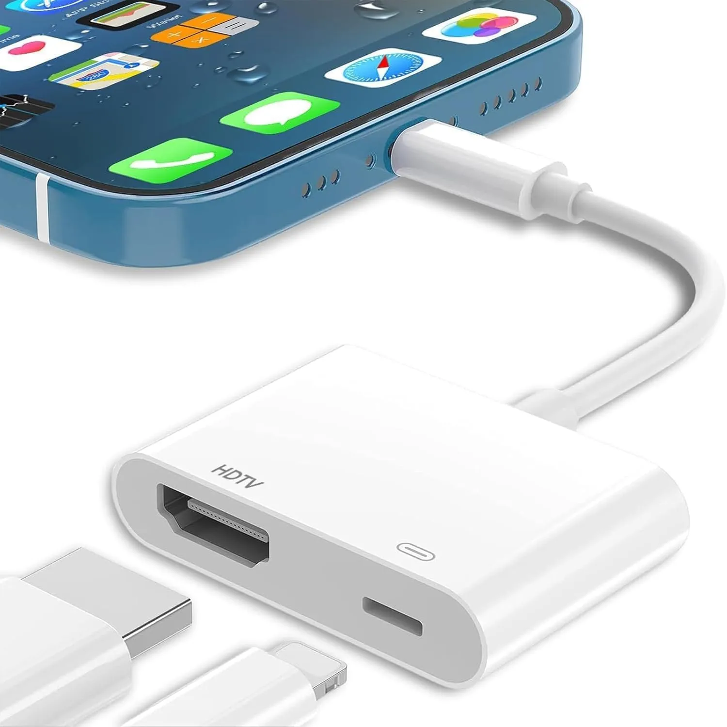 Aplimln Adattatore HDMI Lightning Digital AV 1080P per iPhone 14/13/12/11/8/7/XR - immagine 1
