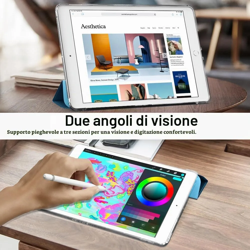 MoKo Cover per iPad 9a/8a/7a Gen 10,2" 2021/2020/2019, Blu Cobalto - immagine 5