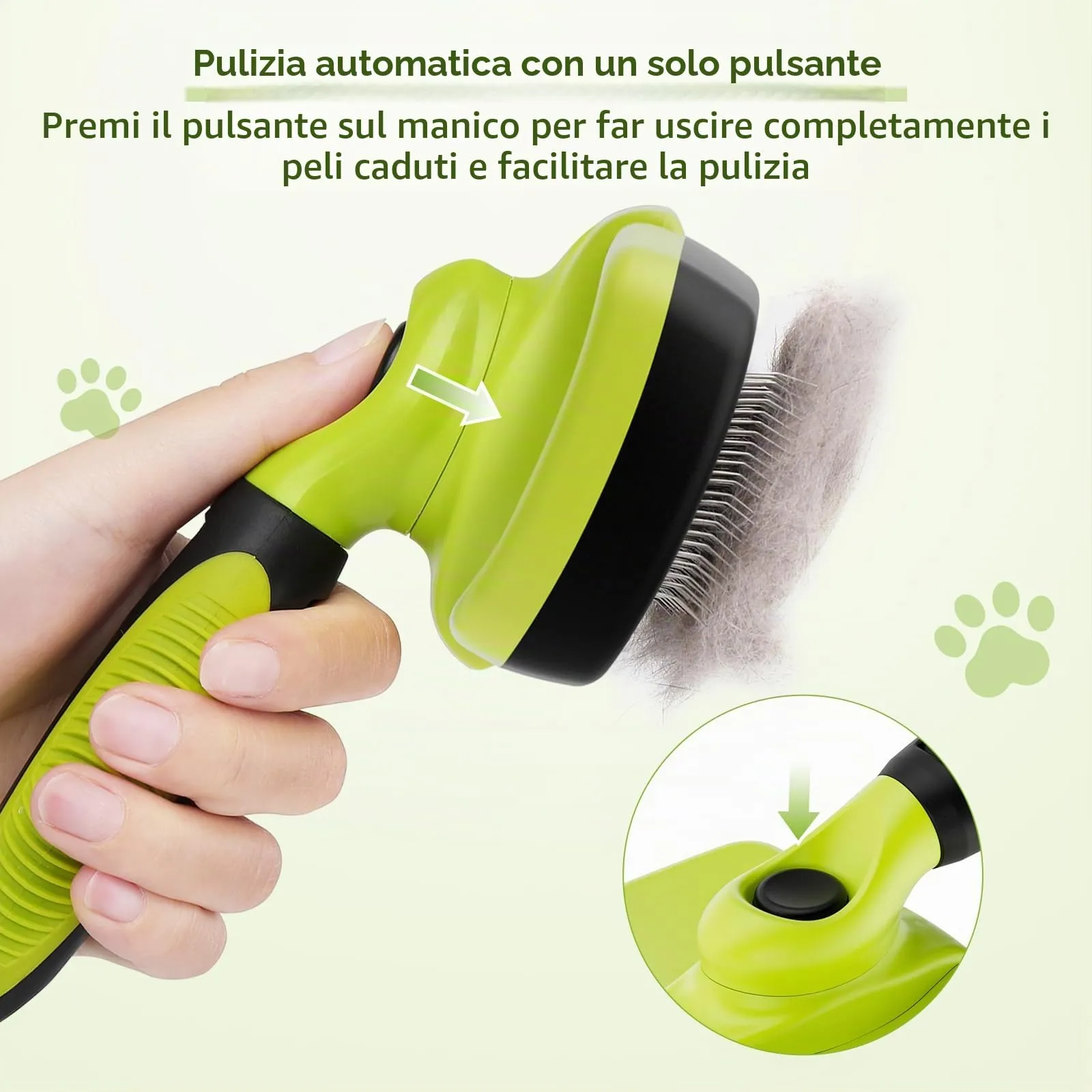 Pecute Spazzola per Cani, Denti Lisci in Acciaio Inossidabile - immagine 4