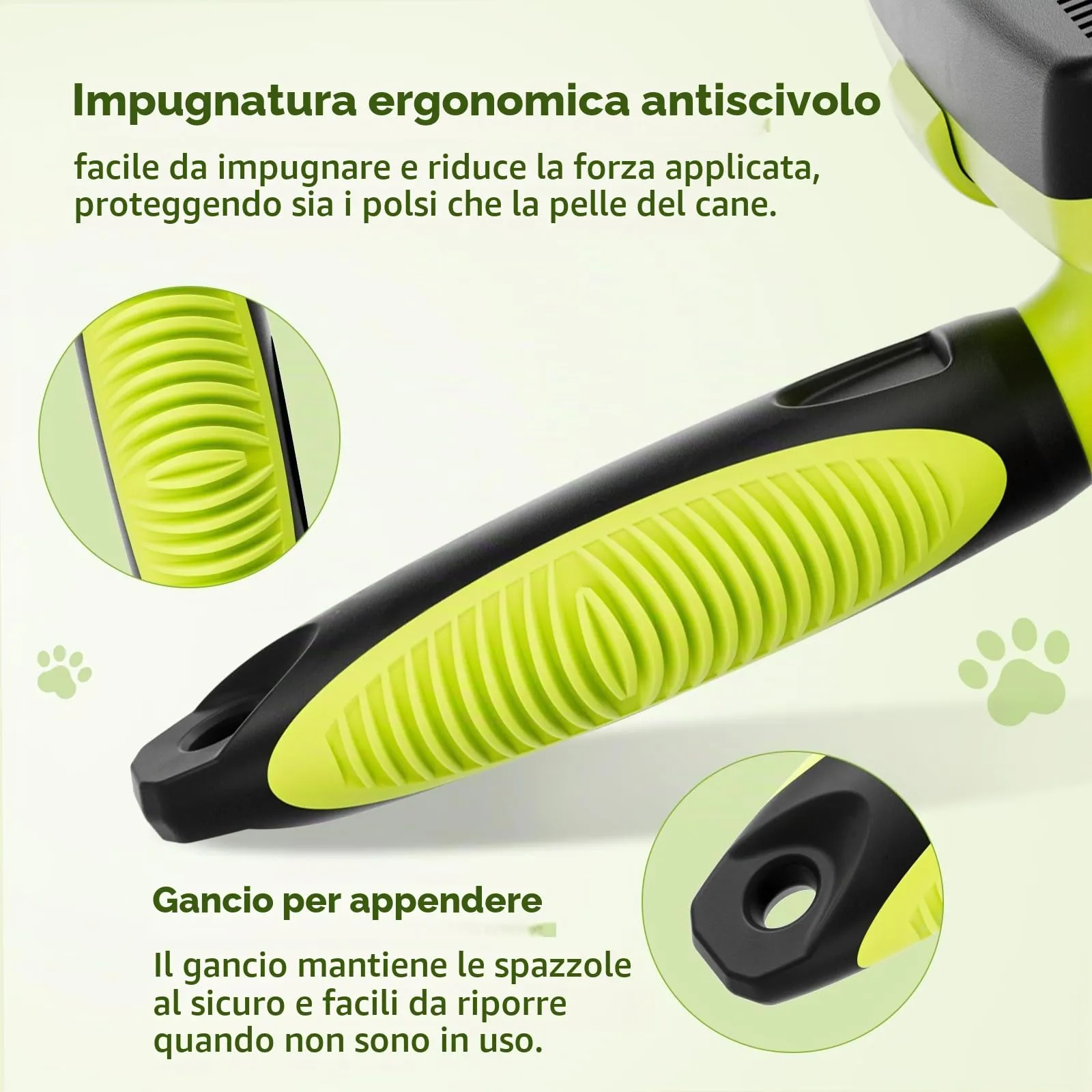 Pecute Spazzola per Cani, Denti Lisci in Acciaio Inossidabile - immagine 5