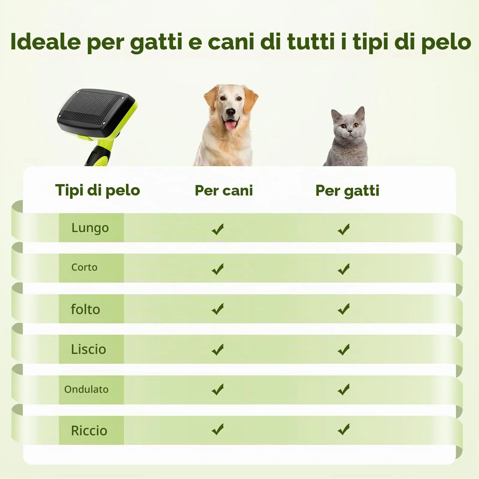 Pecute Spazzola per Cani, Denti Lisci in Acciaio Inossidabile - immagine 8