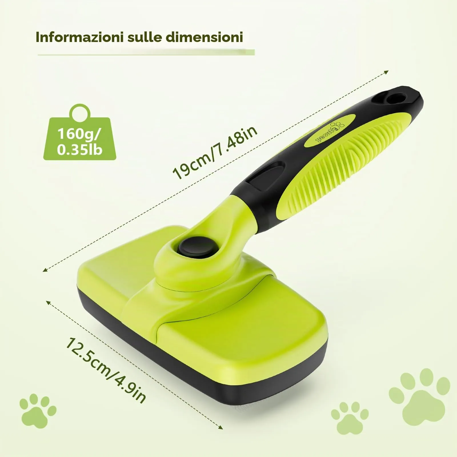 Pecute Spazzola per Cani, Denti Lisci in Acciaio Inossidabile - immagine 9