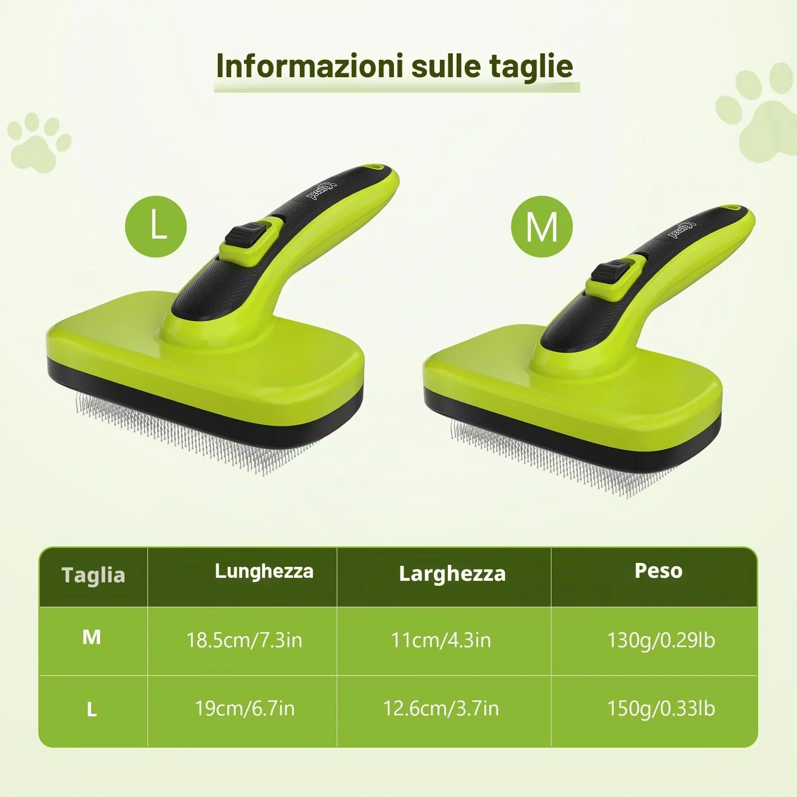 Pecute Spazzola per Cani & Gatti, Denti in Acciaio Inossidabile - immagine 8