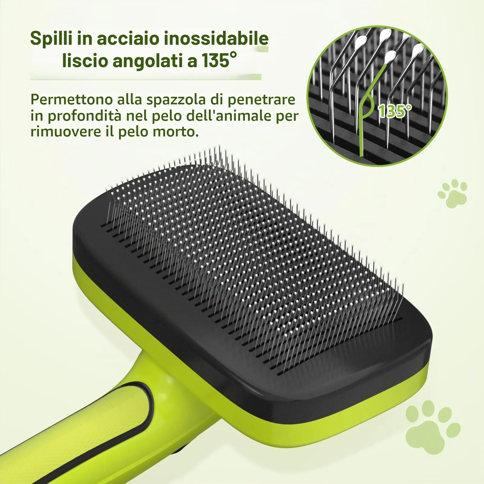 Pecute Spazzola per Cani/Gatti, Denti in Acciaio Inossidabile - immagine 5