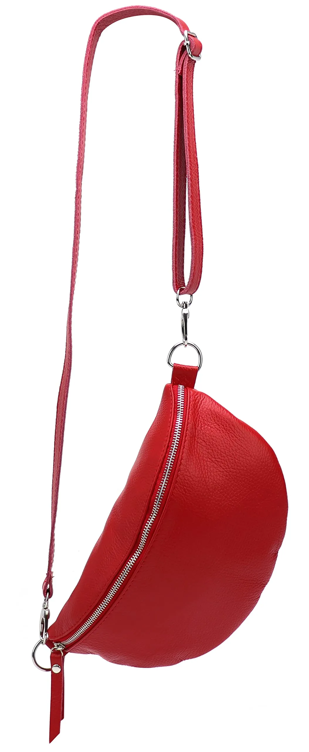 SH Leder Lala G399 Marsupio in Vera Pelle, Rosso, L - immagine 1