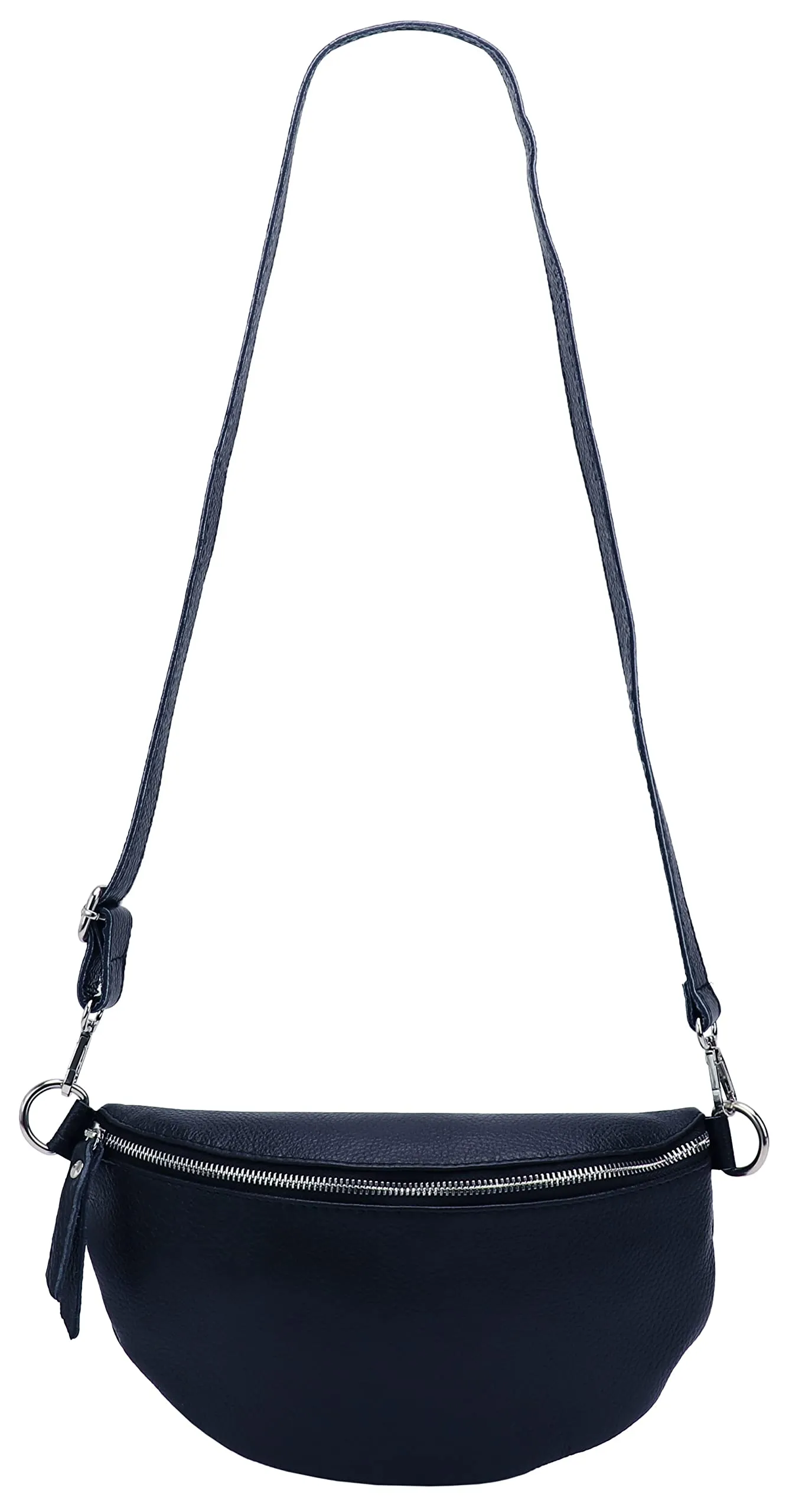 SH Leder Marsupio in Vera Pelle Unisex Lala G399, Blu Scuro, L - immagine 3