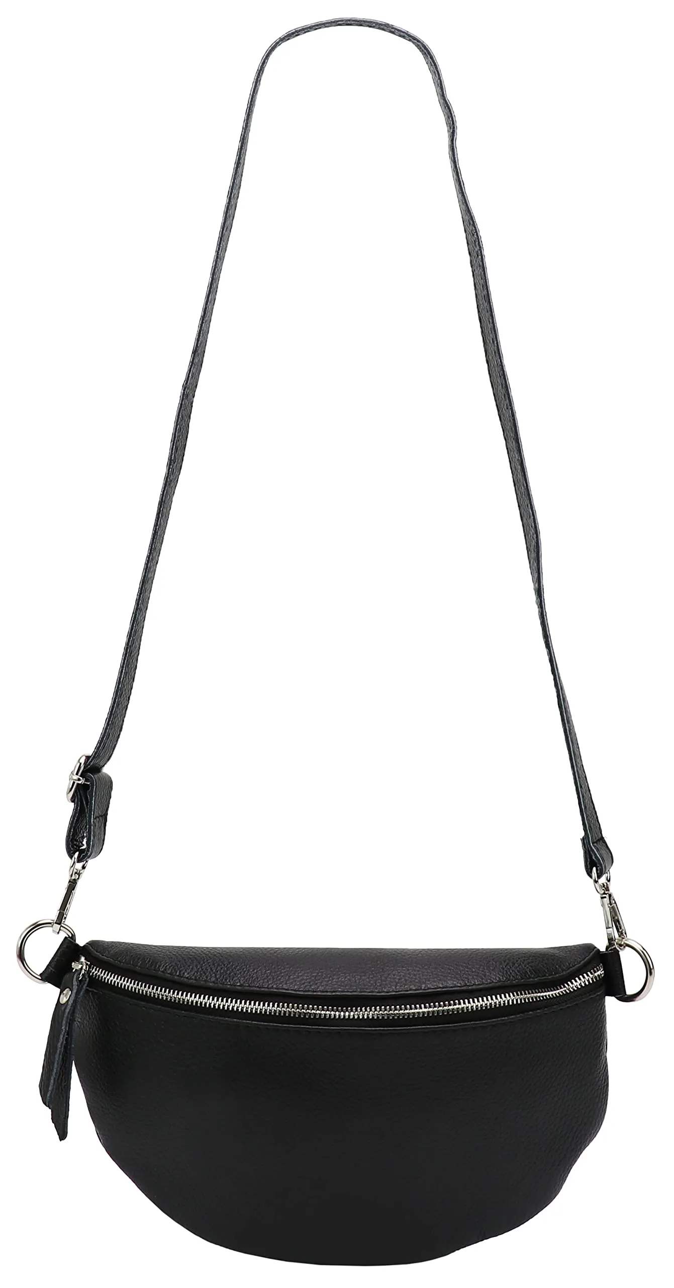 SH Leder Lala G399 Marsupio Unisex in Vera Pelle, Nero, L - immagine 3
