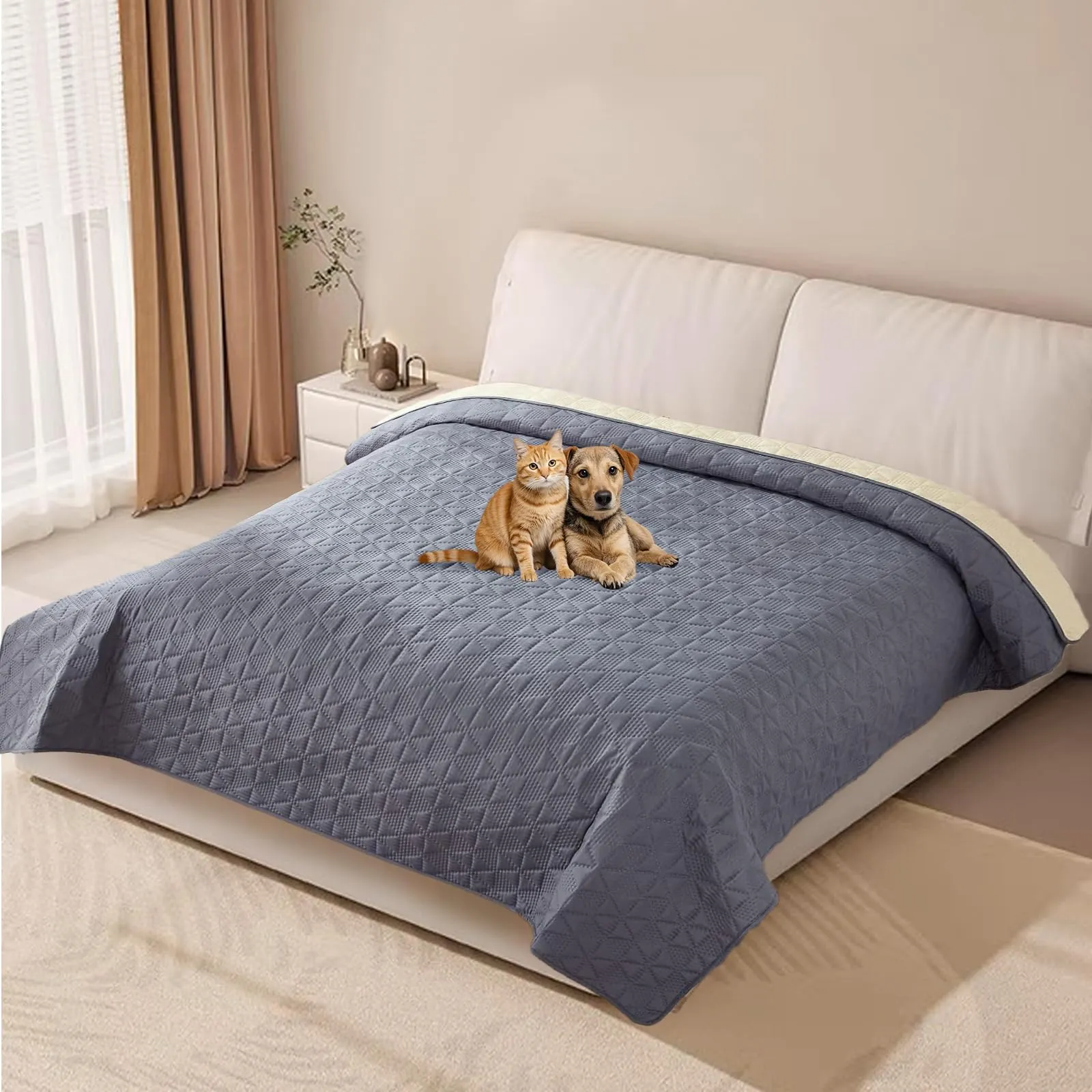 Taiyang Copridivano Impermeabile Antiscivolo per Cani e Gatti, Grigio, 76-180cm - immagine 8