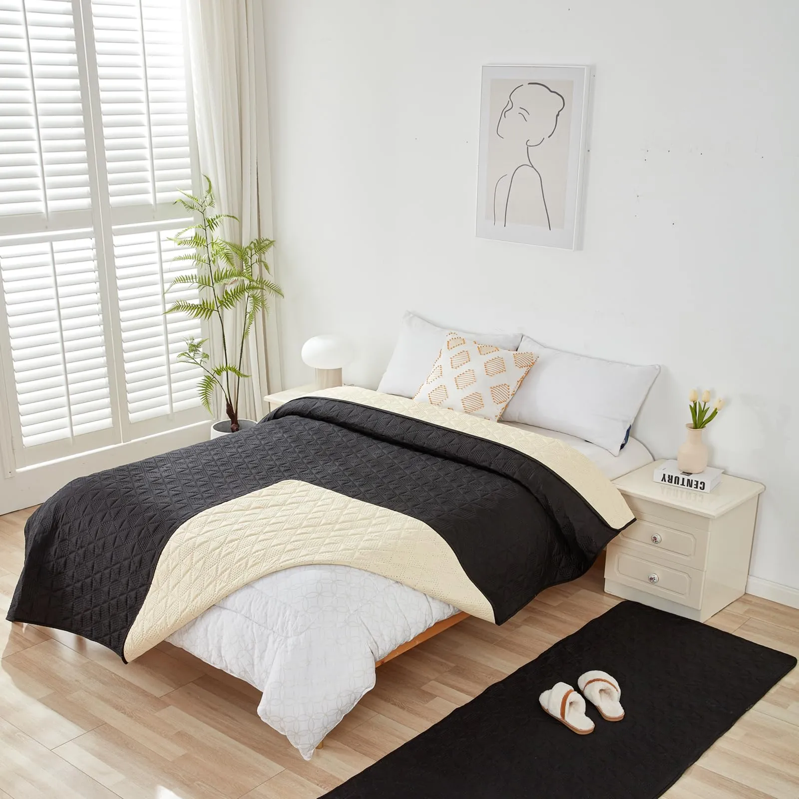 Taiyang Copridivano Impermeabile Antiscivolo per Cani, Gatti e Bambini, Nero, 208x208cm - immagine 4