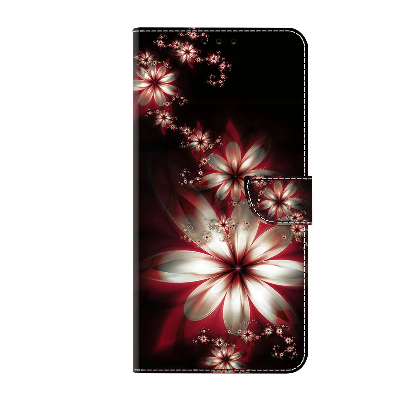 Tivenfezk PU Leather Wallet Case for Samsung Galaxy A13 4G, Red White Flower with Card Holder and Magnetic Closure - immagine 1
