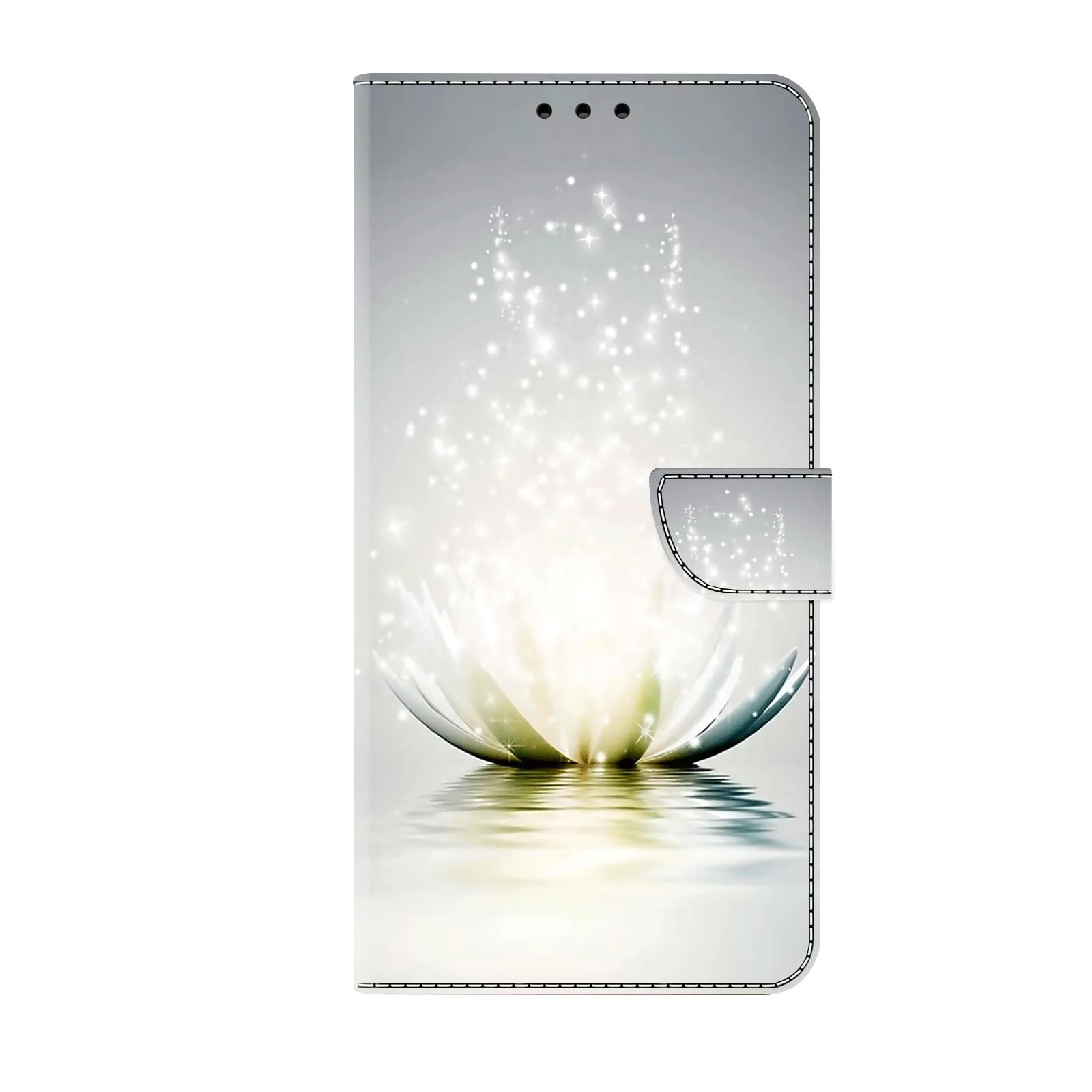 Tivenfezk Custodia in Pelle PU per Samsung Galaxy A23 4G/5G, Bianco Loto Floreale, Portafoglio con Porta Carte e Chiusura Magnetica - immagine 1