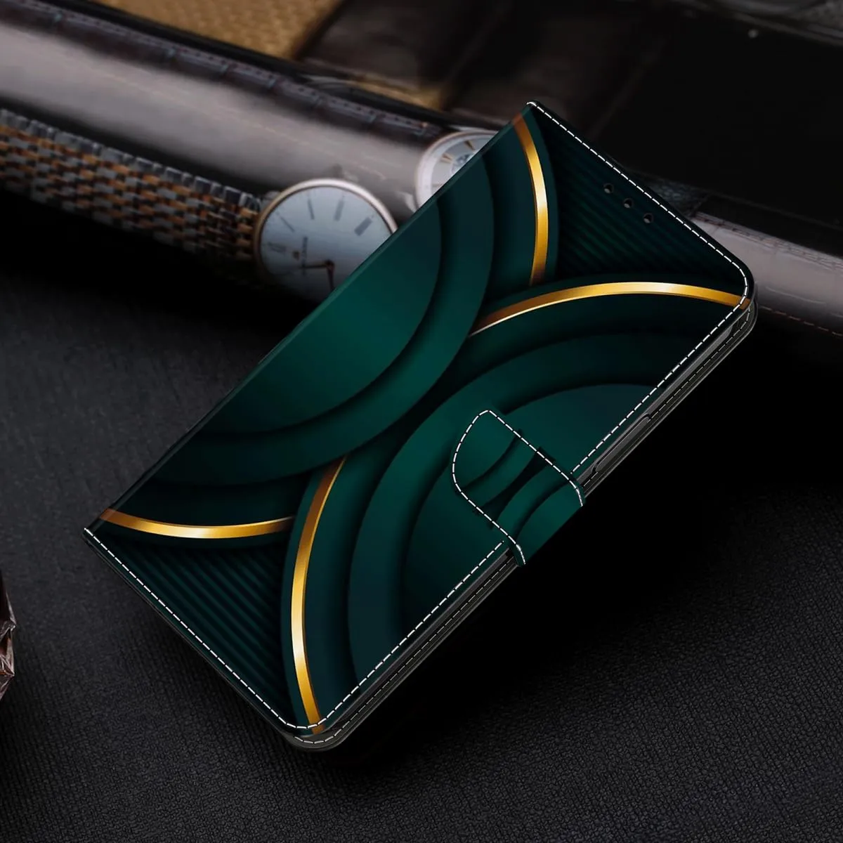 Tivenfezk PU Leather Wallet Case for Samsung Galaxy A52 4G/5G/A52S, Green Gold - immagine 3