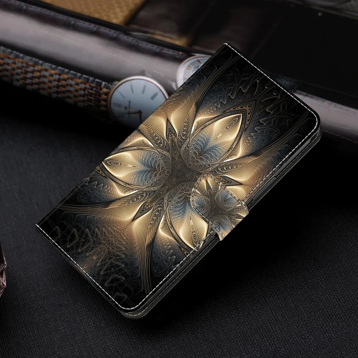 Tivenfezk PU Leather Wallet Case for Samsung Galaxy A14 4G/5G, Flower Totem Design with Card Holder and Magnetic Closure - immagine 3