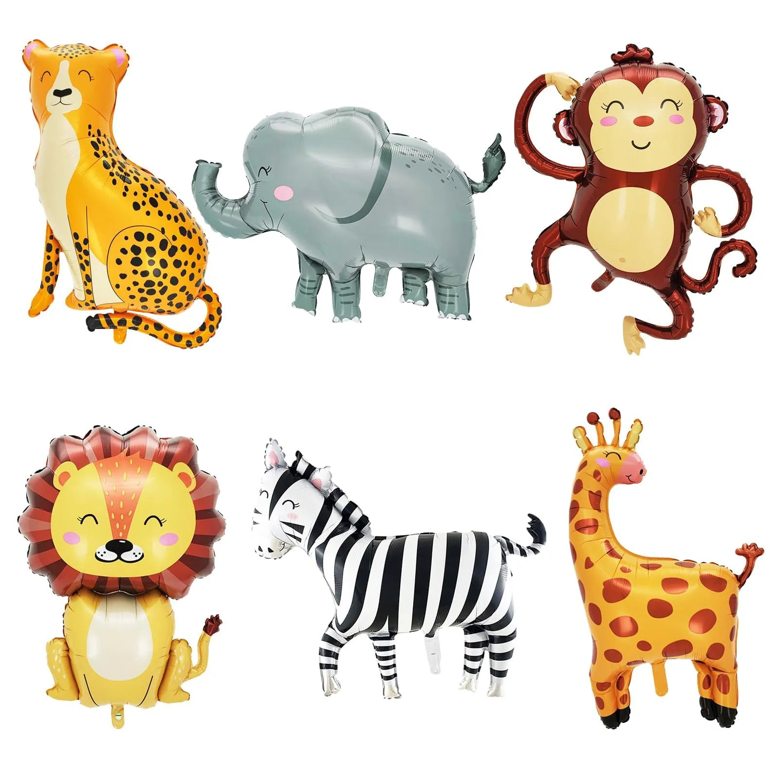 6 Pezzi Jungle Safari Palloncini,Palloncinis Animali Della Giungla - immagine 1