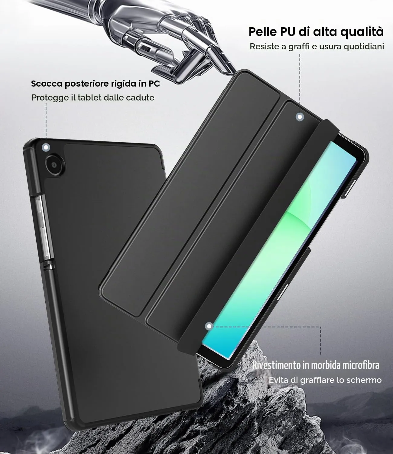 TiMOVO Cover per Samsung Galaxy Tab A11/A9 8,7 Pollici, Nero - immagine 4