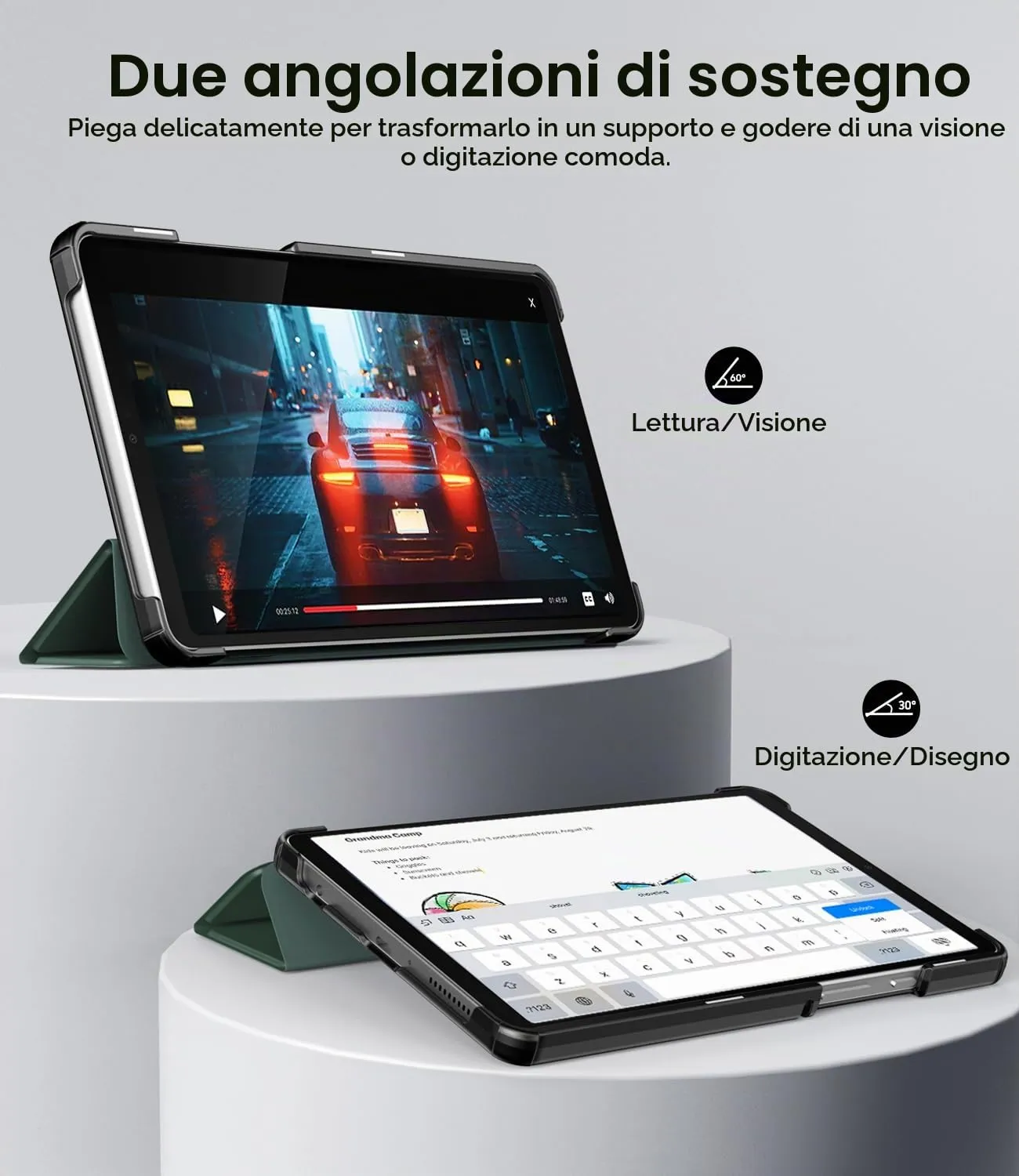 TiMOVO Cover per Samsung Galaxy Tab A11/A9 8,7 Pollici, Verde notte - immagine 3