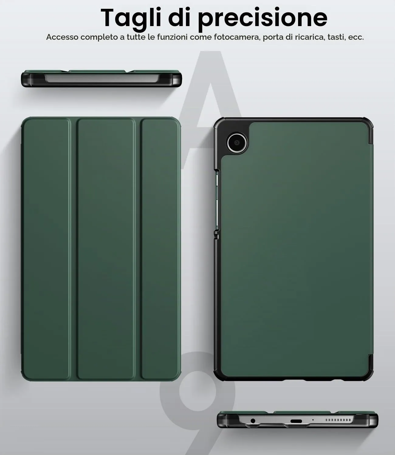 TiMOVO Cover per Samsung Galaxy Tab A11/A9 8,7 Pollici, Verde notte - immagine 6