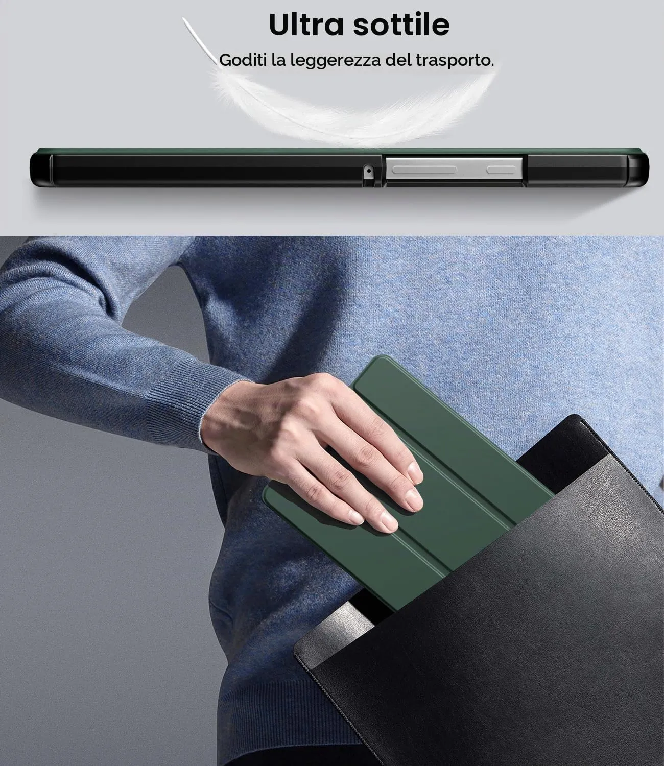 TiMOVO Cover per Samsung Galaxy Tab A11/A9 8,7 Pollici, Verde notte - immagine 7