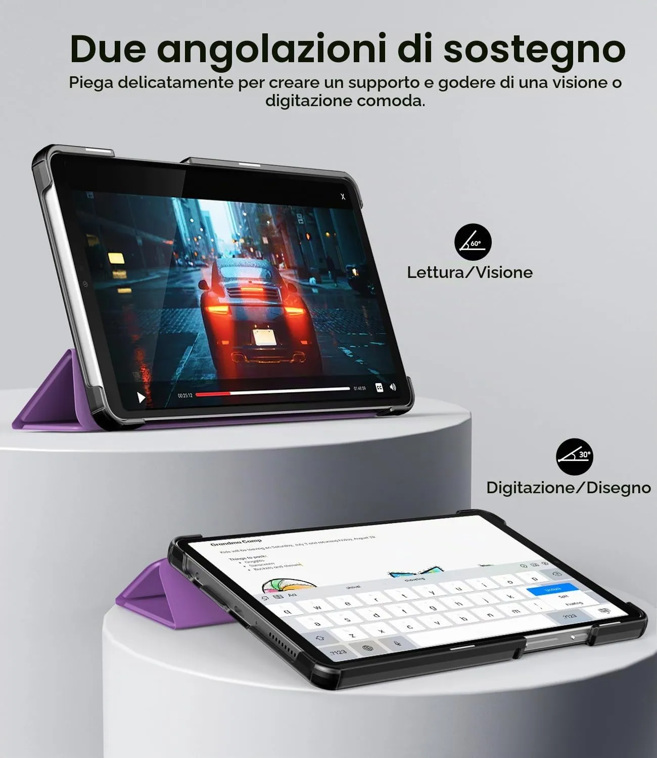 TiMOVO Cover per Samsung Galaxy Tab A11/A9 8,7 Pollici, Viola Scuro - immagine 3